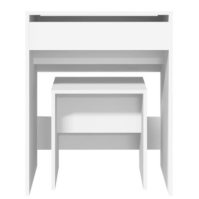 vidaXL Dressing Table and Stool White 60x40x113.5 cm