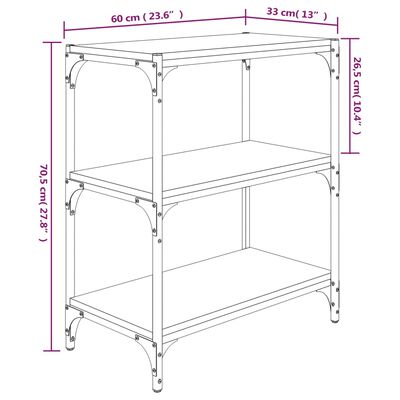 vidaXL Book Cabinet Grey Sonoma 60x33x70.5 cm Engineered Wood and Steel