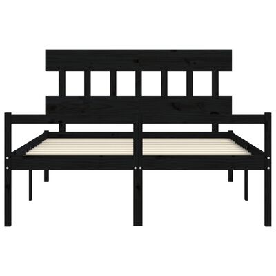 vidaXL Senior Bed without Mattress Black King Size Solid Wood