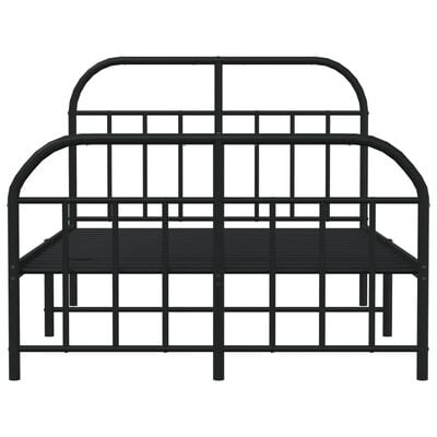 vidaXL Metal Bed Frame without Mattress with Footboard Black 120x190 cm Small Double