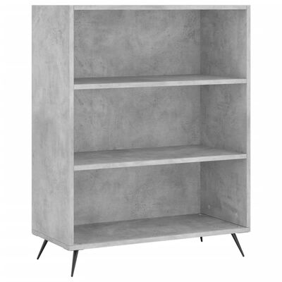 vidaXL Bookcase Concrete Grey 69.5x32.5x90 cm Engineered Wood