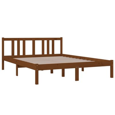 vidaXL Bed Frame without Mattress Honey Brown Solid Wood 140x190 cm