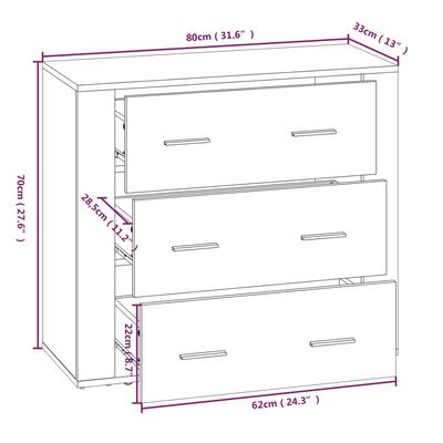 vidaXL Highboard Black Engineered Wood