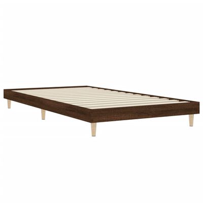 vidaXL Bed Frame without Mattress Brown Oak 90x200 cm Engineered Wood