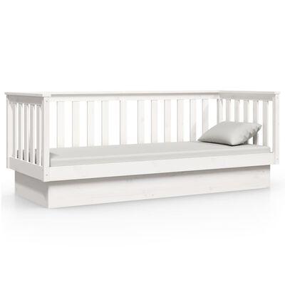 vidaXL Day Bed without Mattress White 75x190 cm Small Single Solid Wood Pine