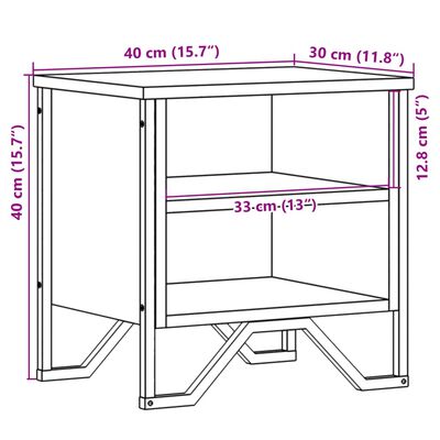 vidaXL Bedside Cabinet Grey Sonoma 2 pcs 40x30x40 cm Engineered Wood