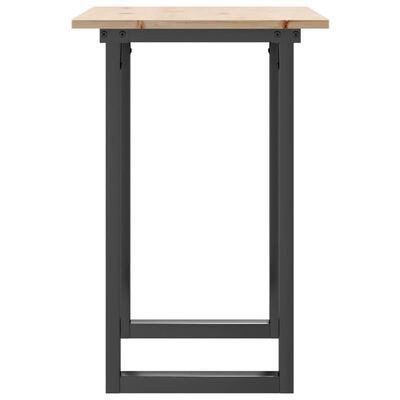 vidaXL Dining Table O-Frame 80x50x75 cm Solid Wood Pine and Cast Iron