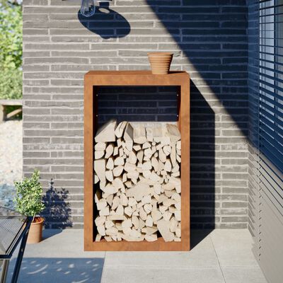 vidaXL Firewood Rack 60x40x100 cm Corten Steel