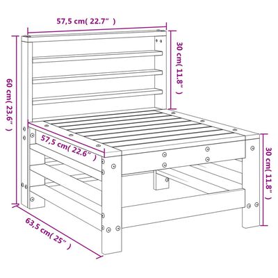 vidaXL Garden Middle Sofa Impregnated Wood Pine