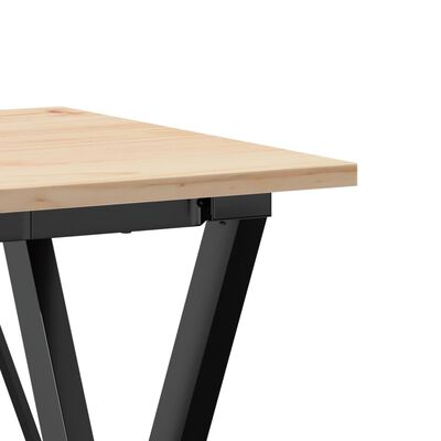 vidaXL Dining Table X-Frame 50x50x75 cm Solid Wood Pine and Cast Iron