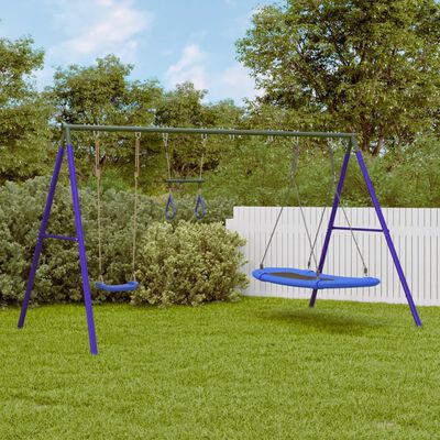 vidaXL Outdoor Swing Set with Swing, Trapeze, Nest Swing