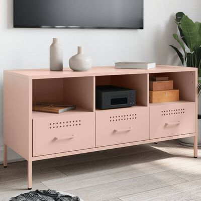 vidaXL TV Cabinet Pink 100.5x39x50.5 cm Steel