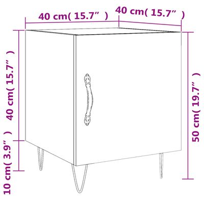 vidaXL Bedside Cabinets 2 pcs Smoked Oak 40x40x50 cm Engineered Wood