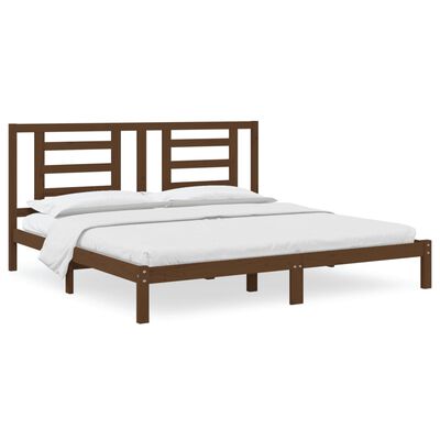 vidaXL Bed Frame without Mattress Honey Brown 200x200 cm Solid Wood Pine