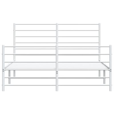 vidaXL Metal Bed Frame without Mattress with Footboard White 120x200 cm