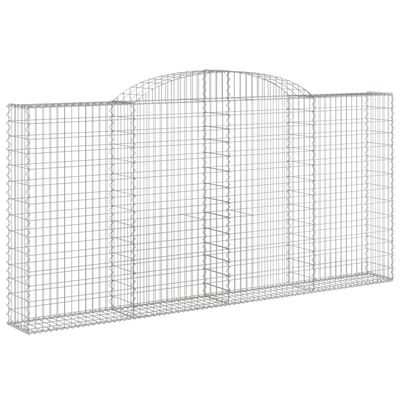 vidaXL Arched Gabion Baskets 2 pcs 300x30x140/160 cm Galvanised Iron