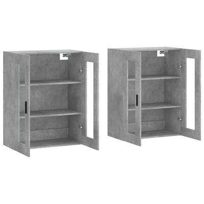 vidaXL Wall Mounted Cabinets 2 pcs Concrete Grey Engineered Wood