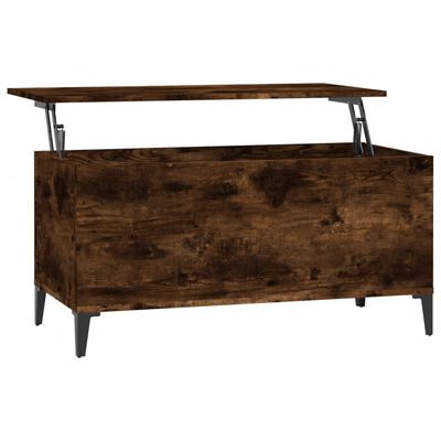 vidaXL Coffee Table Smoked Oak 90x44.5x45 cm Engineered Wood