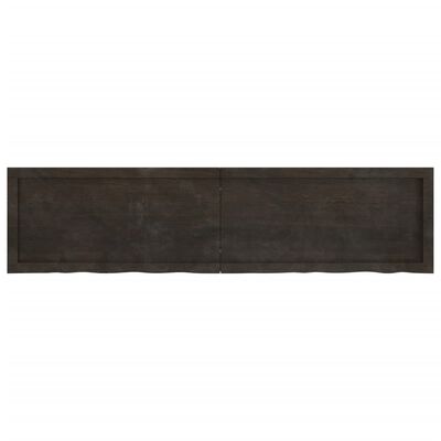 vidaXL Wall Shelf Dark Brown 160x40x(2-6) cm Treated Solid Wood Oak