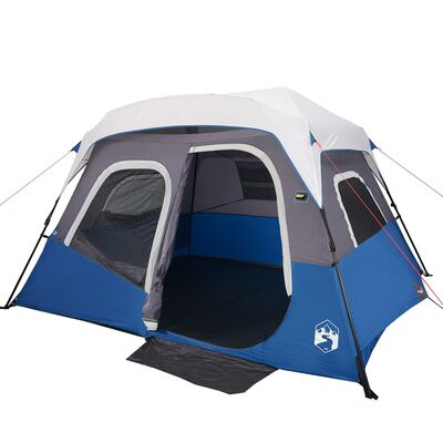 vidaXL Family Tent with LED 6-Person Light Blue Quick Release