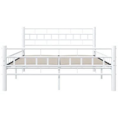 vidaXL Bed Frame White Metal 140x200 cm