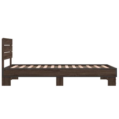 vidaXL Bed Frame without Mattress Brown Oak 75x190 cm Small Single