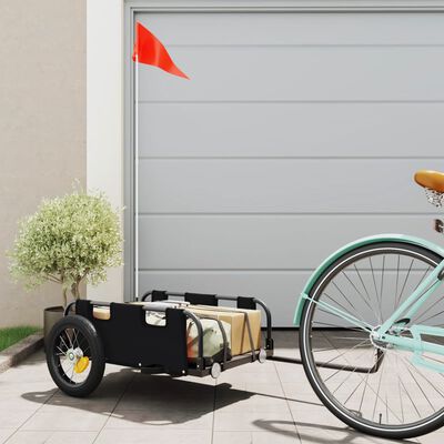 vidaXL Bike Trailer Black Oxford Fabric and Iron