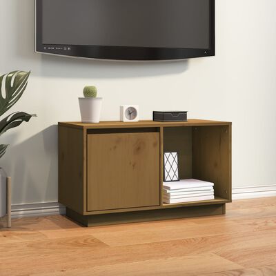 vidaXL TV Cabinet Honey Brown 74x35x44 cm Solid Wood Pine