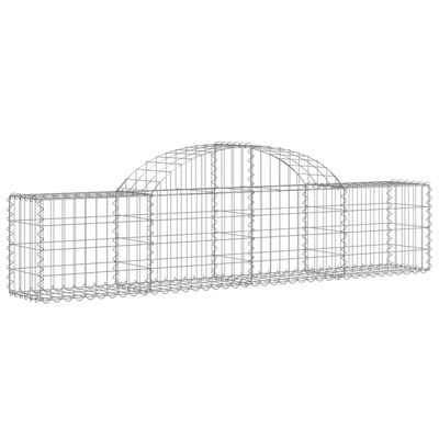 vidaXL Arched Gabion Baskets 25 pcs 200x30x40/60 cm Galvanised Iron