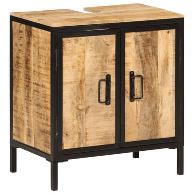 vidaXL Bathroom Sink Cabinet 55x35x60 cm Solid Wood Mango and Iron