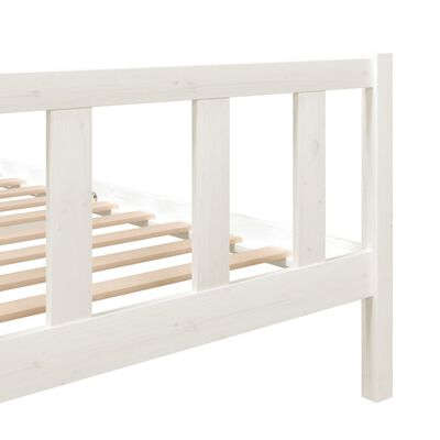 vidaXL Bed Frame without Mattress White Solid Wood 140x190 cm (810063+814145)