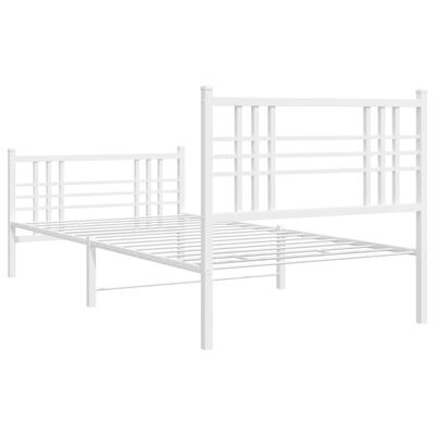 vidaXL Metal Bed Frame without Mattress with Footboard White 100x200 cm