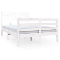 vidaXL Bed Frame without Mattress White Small Double Solid Wood