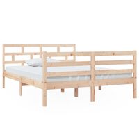 vidaXL Bed Frame without Mattress Solid Wood 140x190 cm (810410+814194)