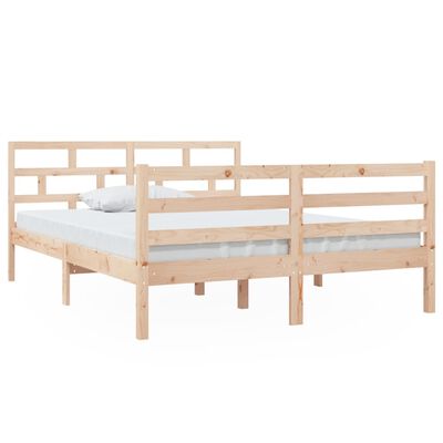 vidaXL Bed Frame without Mattress Solid Wood 140x190 cm (810410+814194)