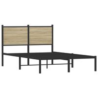 vidaXL Metal Bed Frame without Mattress Sonoma Oak 120x200 cm