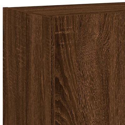 vidaXL TV Wall Cabinet with LED Lights Brown Oak 100x35x41 cm