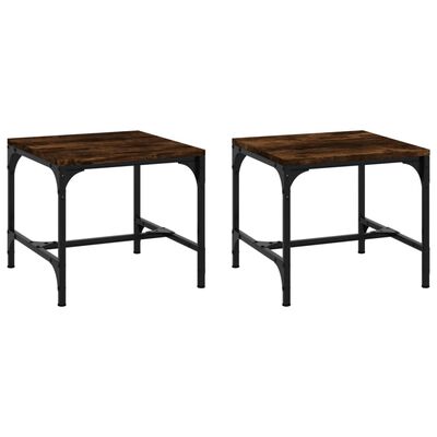 vidaXL Side Tables 2 pcs Smoked Oak 40x40x35 cm Engineered Wood