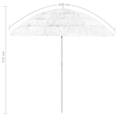 vidaXL Hawaii Beach Parasol White 240 cm