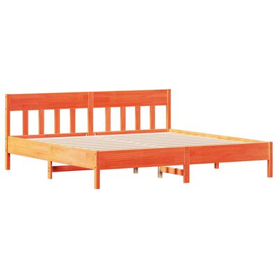 vidaXL Bed Frame without Mattress Wax Brown 180x200 cm Super King Solid Wood Pine