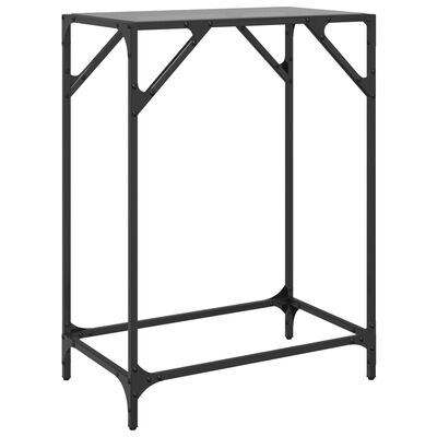 vidaXL Console Table with Black Glass Top 60x35x81 cm Steel