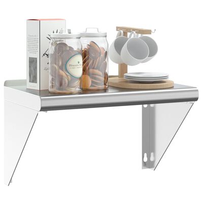 vidaXL Wall Shelf 50x30x31 cm Silver Stainless Steel