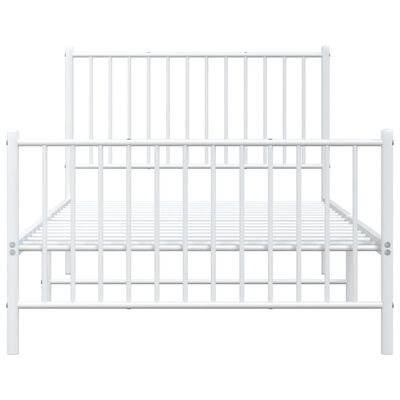 vidaXL Metal Bed Frame without Mattress with Footboard White 100x200 cm