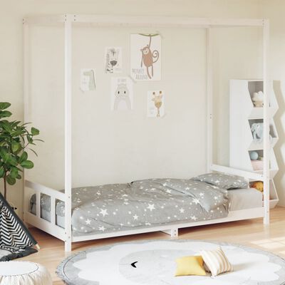 vidaXL Kids Bed Frame White 90x200 cm Solid Wood Pine