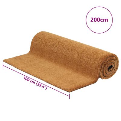 vidaXL Door Mat Natural 100x200 cm Tufted Coir