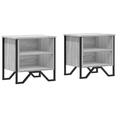 vidaXL Bedside Cabinet Grey Sonoma 2 pcs 40x30x40 cm Engineered Wood