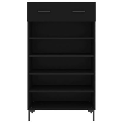 vidaXL Shoe Cabinet Black 60x35x105 cm Engineered Wood