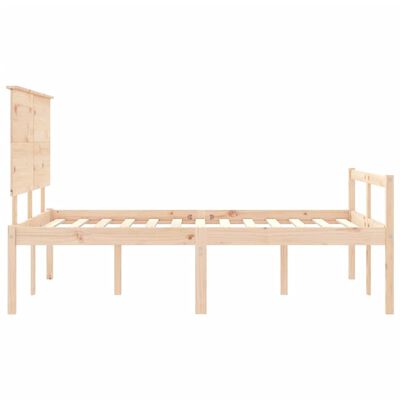 vidaXL Bed Frame with Headboard Small Double Solid Wood