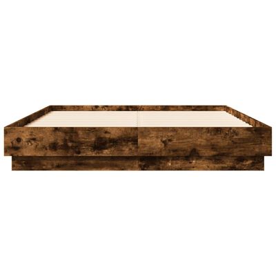 vidaXL Bed Frame without Mattress Smoked Oak 140x190 cm