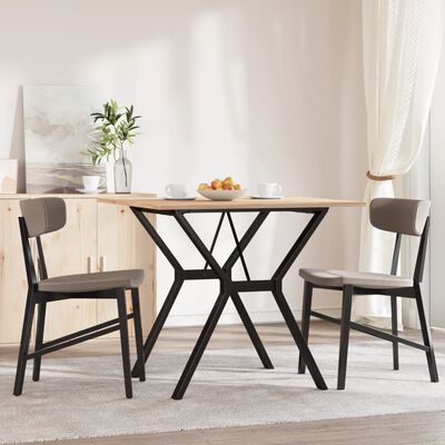 vidaXL Dining Table Y-Frame 80x80x75 cm Solid Wood Pine and Cast Iron